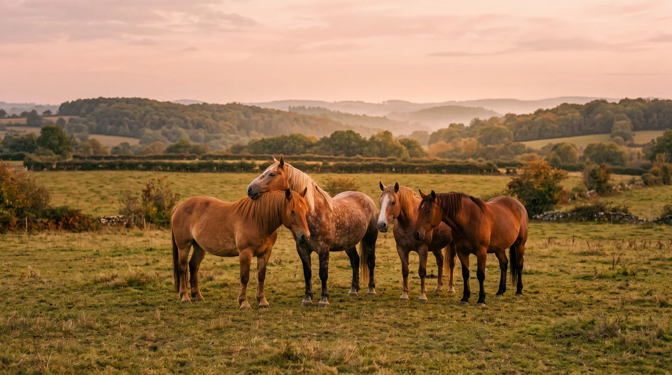 Les chevaux du Écuries de la Grange en liberté, Corrèze